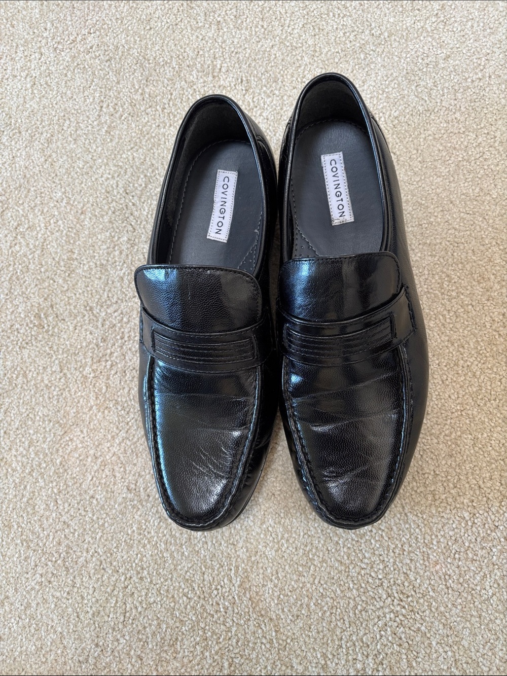 Covington Black Men's Leather slip-ons Penny Loafers